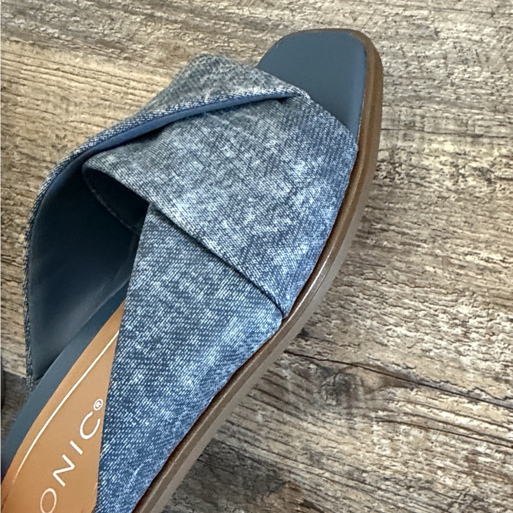 Vionic Women's US 6 Miramar Blue Denim Slip On Slide Sandal Contoured Comfort - Picture 9 of 10